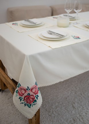Embroidered tablecloth "Blooming Garden" 1.65*1.40m 270-21/00