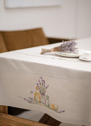 Tablecloth with embroidery "Lemon and Lavender" 1.40*2.40m 659-16/00