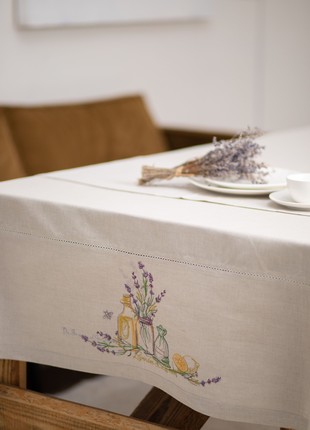 Tablecloth with embroidery "Lemon and Lavender" 1.40*1.80m 658-16/00