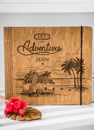 Wooden Photo Album "Let the adventure begin"