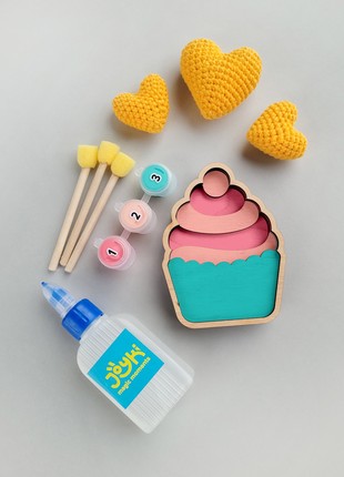 Joyki 3d wooden coloring book creativity kit «Muffin»1 photo