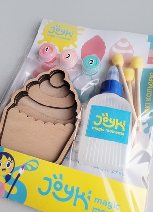 Joyki 3d wooden coloring book creativity kit «Muffin»6 photo