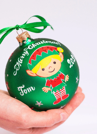 Personalized Little Boy Elf Christmas Ornament, Gift for Boys and Girls4 photo