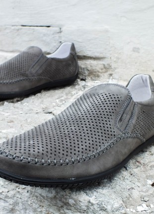 Summer men's moccasins kadar 292 gray nubuck. comfortable and high quality moccasins6 photo