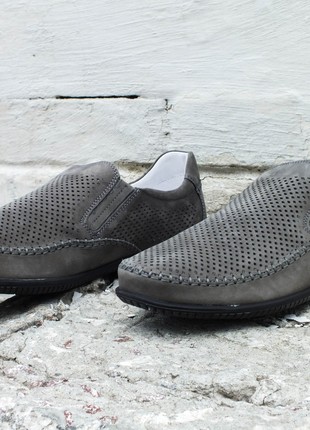 Summer men's moccasins kadar 292 gray nubuck. comfortable and high quality moccasins2 photo