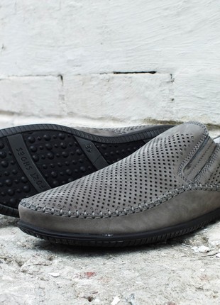 Summer men's moccasins kadar 292 gray nubuck. comfortable and high quality moccasins4 photo