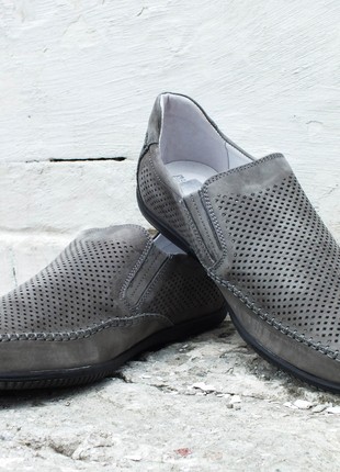 Summer men's moccasins kadar 292 gray nubuck. comfortable and high quality moccasins3 photo