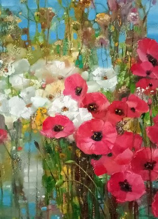Abstract oil painting Poppies Anatoly Borisovich Tarabanov nTar178