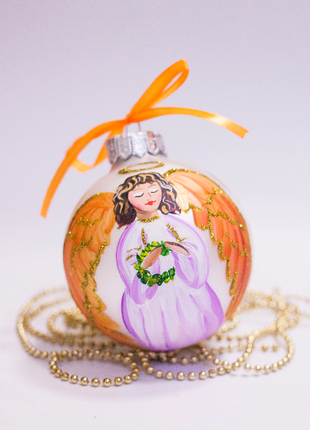 First Christmas Hand Painted Glass Ornament, Angel Bauble, baby gift1 photo