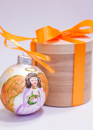First Christmas Hand Painted Glass Ornament, Angel Bauble, baby gift8 photo