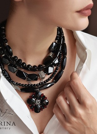 Black Agate set 2 in 1 (necklace & pendant)