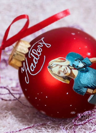 Personalized Red Ornament with child, Portrait by photo gift – One person4 photo
