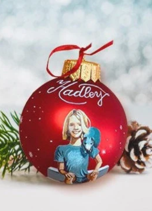 Personalized Red Ornament with child, Portrait by photo gift – One person6 photo