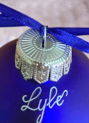 Personalized blue ornament with child, portrait by photo gift – one person4 photo