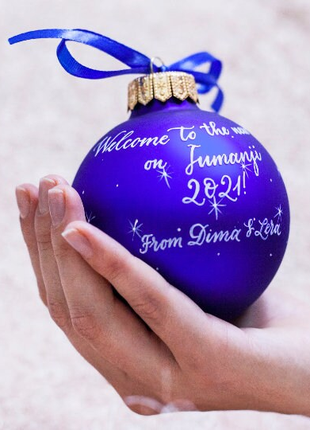 Personalized blue ornament with child, portrait by photo gift – one person6 photo