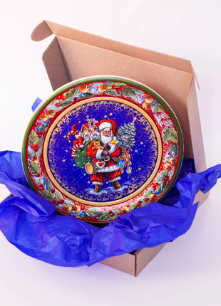 Santa decorative wooden plate hand painted, Christmas Gift9 photo