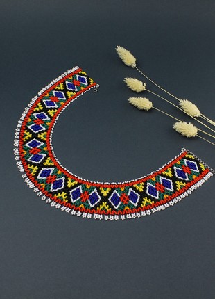 Handmade bead bib necklace for woman