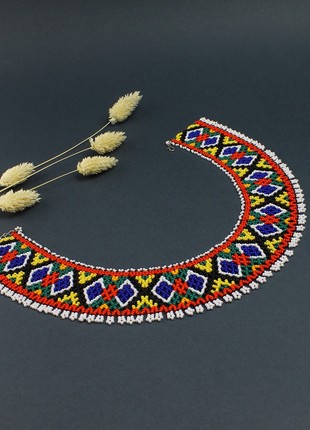 Handmade bead bib necklace for woman4 photo