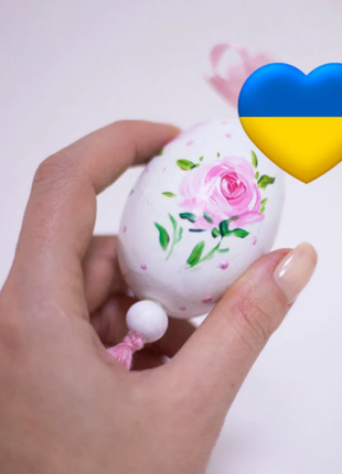 Roses Easter Egg and Stand, Ukrainian Pysanka, Petrykivka Hand Painted2 photo