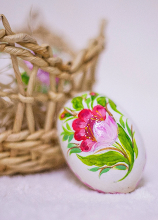 Spring Rose Easter Egg and Stand, Ukrainian Pysanka, Petrykivka Hand Painted4 photo