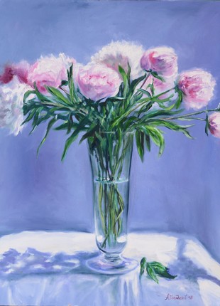Interior oil painting flowers still life "Peonies" without frame gift