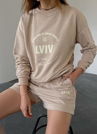 Sweatshirt with Lviv print in beige3 photo