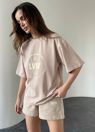 Shorts in beige with Lviv print5 photo