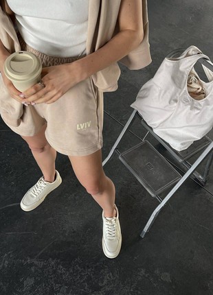 Shorts in beige with Lviv print7 photo