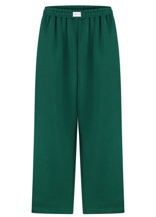Wide jogger pants in green4 photo