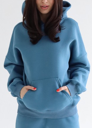 Women's Fleece Hoodie | Azur color | Made in Ukraine | Rebellis1 photo