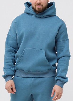 Men's Fleece Hoodie | Azur color | Made in Ukraine | Rebellis1 photo