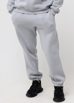 Basic Active Cotton Jogger Pants with Fleece | Grey color | Made in Ukraine | Rebellis1 photo