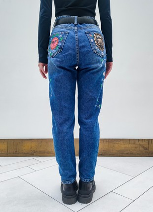 Hand-painted jeans MOM with Maria Primachenko's paintings7 photo