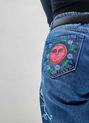 Hand-painted jeans MOM with Maria Primachenko's paintings4 photo