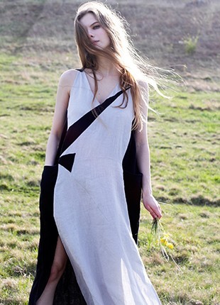 Charming linen boho maxi dress "TRINITY»