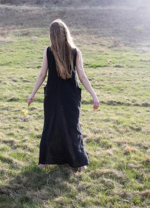 Charming linen boho maxi dress "TRINITY»3 photo
