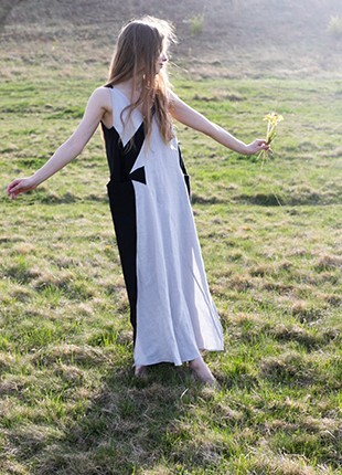 Charming linen boho maxi dress "TRINITY»5 photo