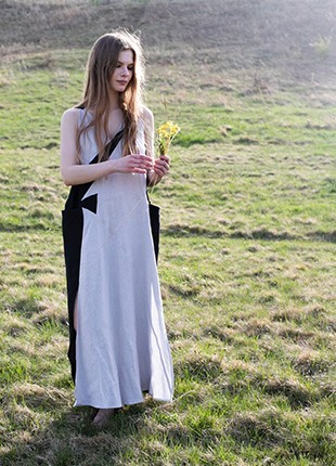 Charming linen boho maxi dress "TRINITY»6 photo