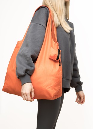 Shopper bag made from recycled plastic bottles ♻️, orange4 photo