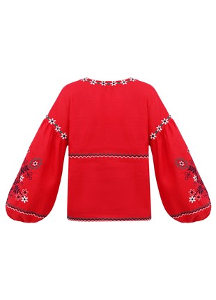 Women's embroidery shirt with floral Obriy Red3 photo