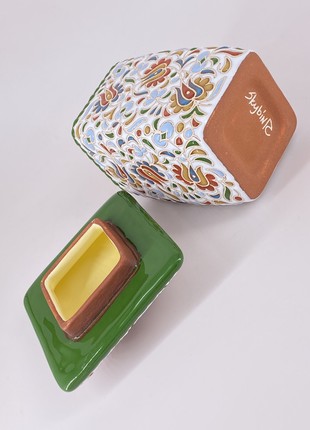 Tea box. crimean tatar ceramic plate in the author's style «quru isar»3 photo