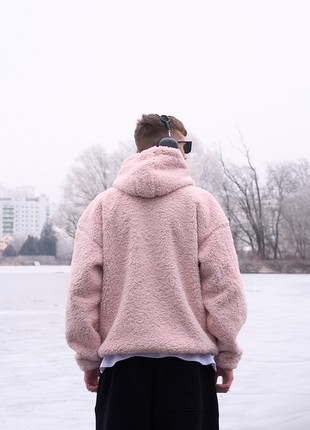 Warm oversized hoodie OGONPUSHKA Toxic pink6 photo