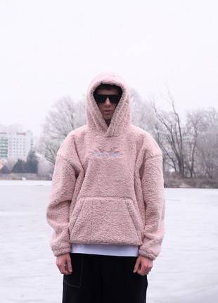 Warm oversized hoodie OGONPUSHKA Toxic pink