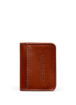 Slim Leather Business Card Holder 4.0 light brown Be bravery (BN-KK-4-k-b)