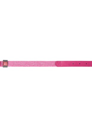 WAUDOG Classic genuine leather and recycled cotton dog collar, S, W 15 mm, L 27-36 cm Pink2 photo