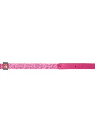 WAUDOG Classic genuine leather and recycled cotton dog collar, L, W 25 mm, L 38-49 cm Pink2 photo
