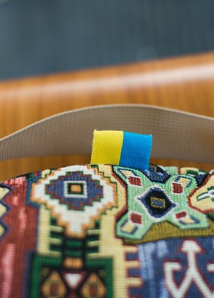 Women's bag-backpack linen/tapestry "KOSTRYTSYA" handmade.8 photo