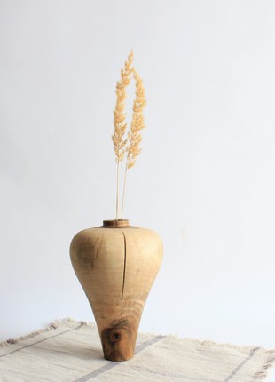 decorative vase in rustic style, handmade unique wooden deco3 photo