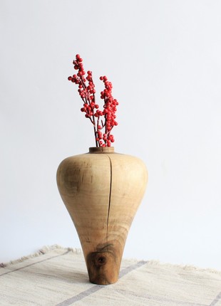decorative vase in rustic style, handmade unique wooden deco6 photo