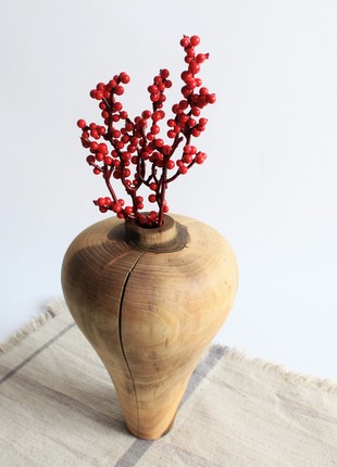 decorative vase in rustic style, handmade unique wooden deco10 photo